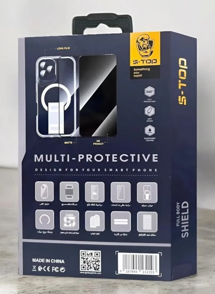 اس-توب بكج حماية S-TOP المتكامل 10 في 1 لايفون 16 برو ماكس - جراب ماج سيف، حماية شاشة سيراميك وخصوصية، وحامي عدسات الكاميرا - Image 3